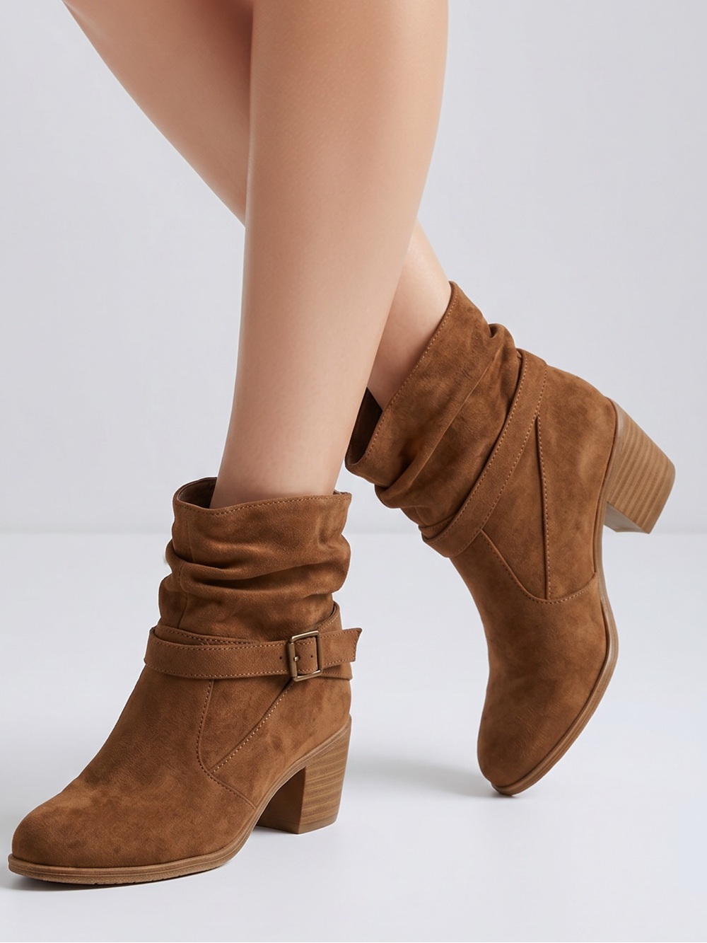 American eagle slouch shoes ankle booties size 8 brown 2" heel